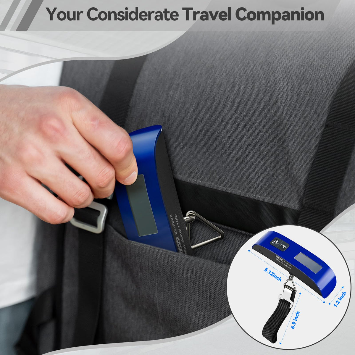Luggage Scale Dr.meter Travel Essentials Luggage Weight Scale Backlight LCD (1 * Blue)