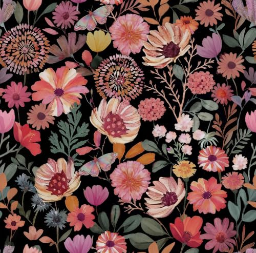 Vintage Floral Wallpaper Peel and Stick Boho Wall Paper Removable Waterproof Botanical Contact Paper for Bedroom