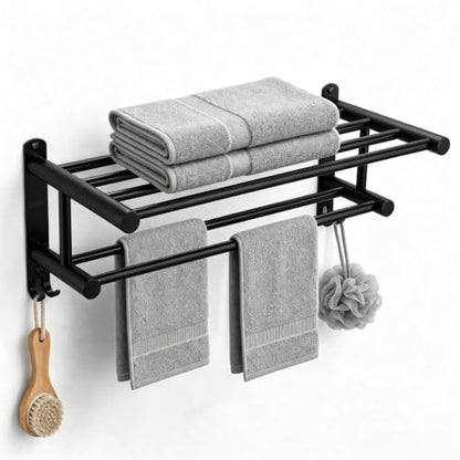 23" Double Towel Rack with 2 Hooks