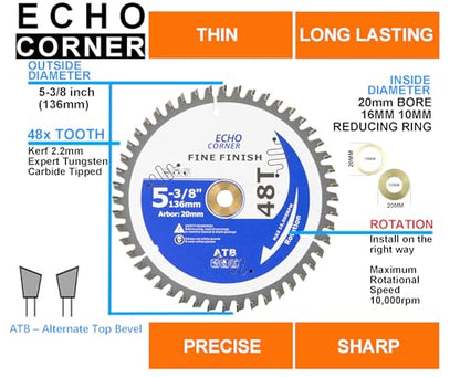 5-3/8" (20mm Arbor) Metal Cutting Circular Saw Blade