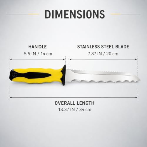 Double Side Serrated Insulation Knife (Yellow / 8 IN)