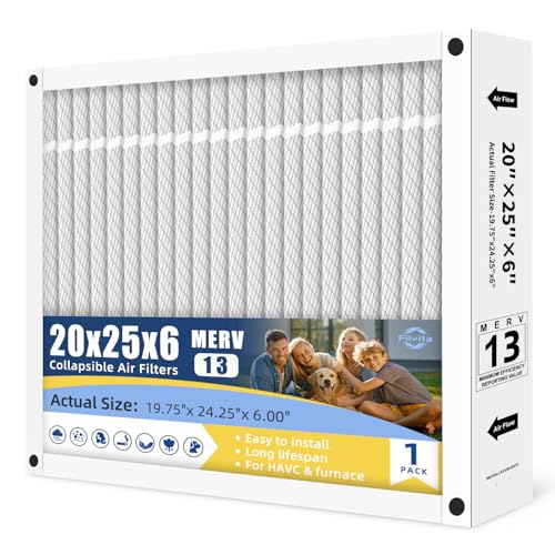 20x25x6 Filter Replacement For AprilAire SpaceGard 201 2200 2250 Foldable