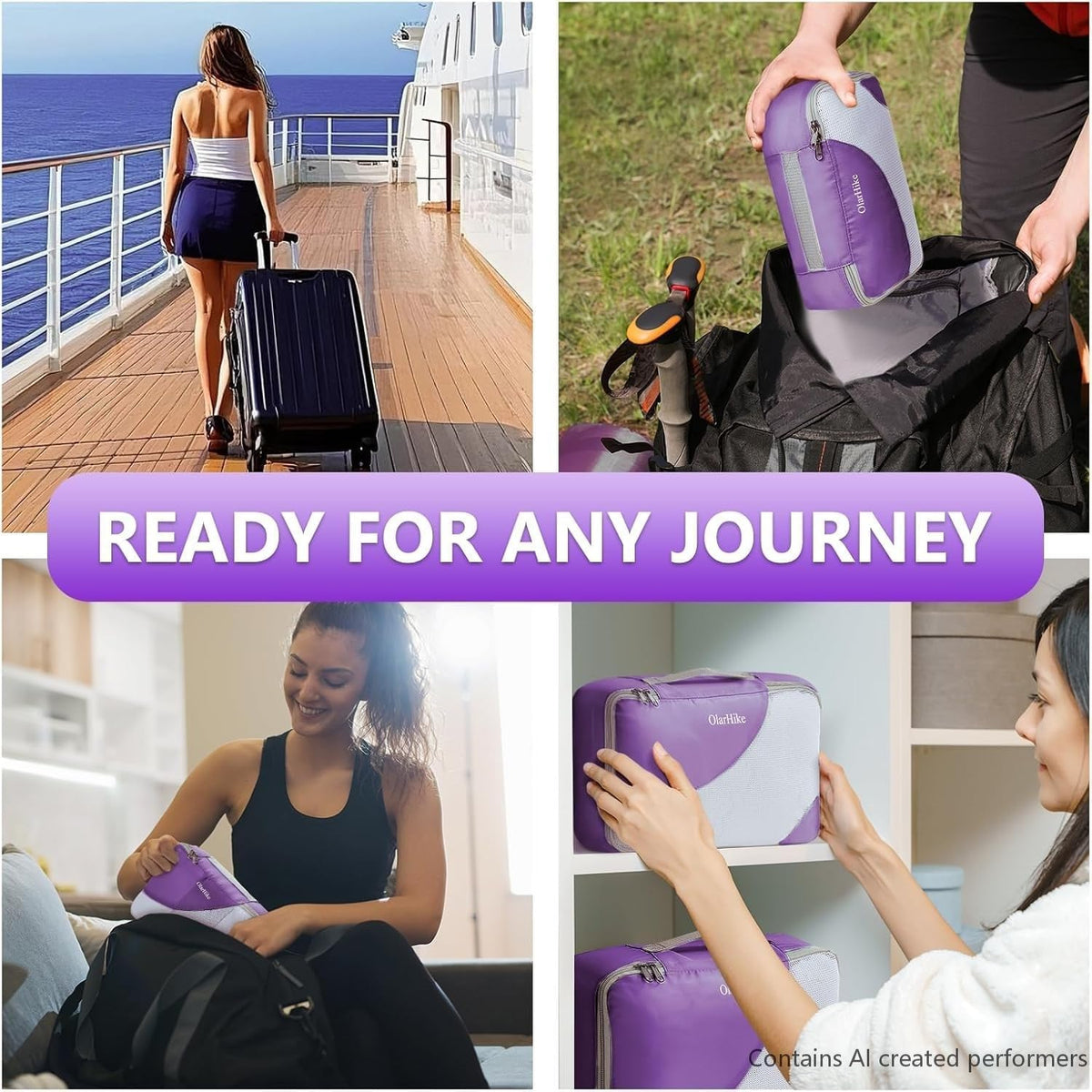 Packing Cubes for Travel (10 Purple)
