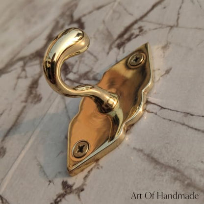 Unlacquered Handmade Brass Hooks