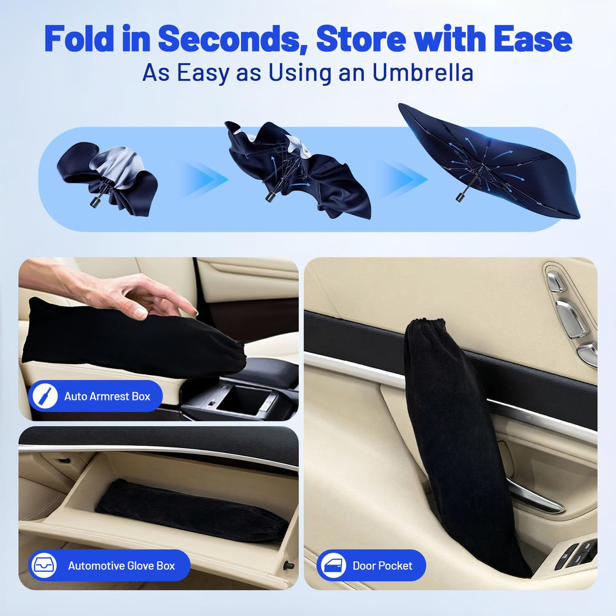 Car Windshield Sun Shade Umbrella for Ford Transit Connect 2010 (For Ford Transit Connect 2010-2023)