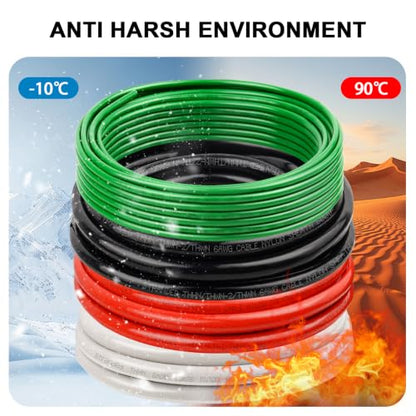 6 AWG White Black and Red with 10 AWG Green THHN Wire