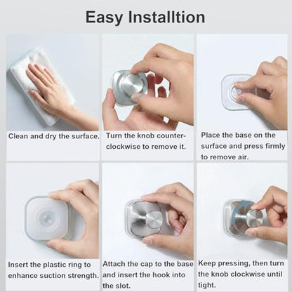 Suction Cup Hooks for Shower (Brushed Nickel / 4 Pack)