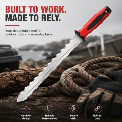 Double Side Serrated Insulation Knife (Red / 11 IN)