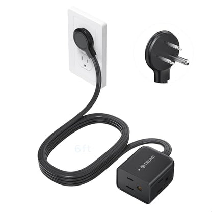 Flat Plug Extension Cord with 3 AC