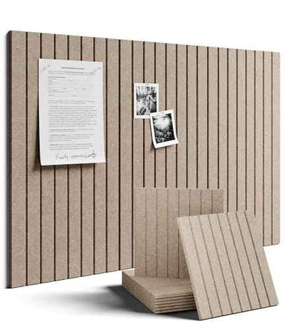36" x 24" Large Felt Bulletin Board (Khaki / Fine-stripe 6-pack)