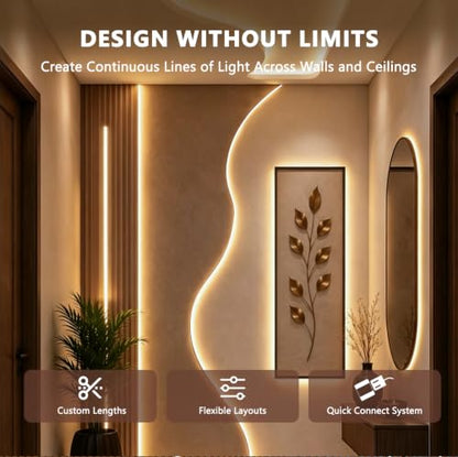 16.4ft 24V Silicone Recessed LED Strip for Wood Slat Wall Panels