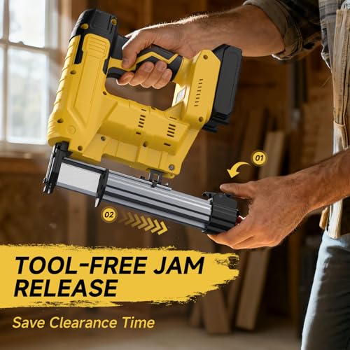 2-in-1 Cordless 18GA Brad Nailer/Stapler, Nail Gun/Staple Gun Battery Powered with Brad Nails/Staples