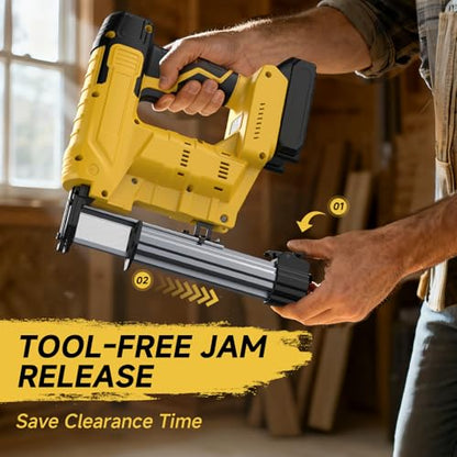 2-in-1 Cordless 18GA Brad Nailer/Stapler, Nail Gun/Staple Gun Battery Powered with Brad Nails/Staples