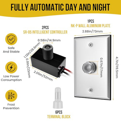 2 Pack Photocell Sensor for Outdoor Lights