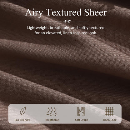 Coffee Linen Curtains 90 Inches Long 2 Panels for Living Room (Coffee / 50"W x 90"L (Pack of 2))