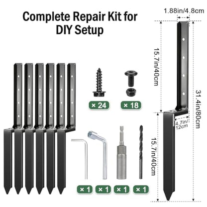 6 Pack Fence Post Repair Kit (6 PCS)