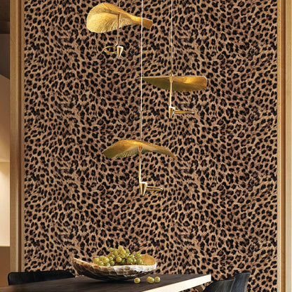 Cheetah Print Wallpaper Peel and Stick (Brown / 17.3"x 118.11")