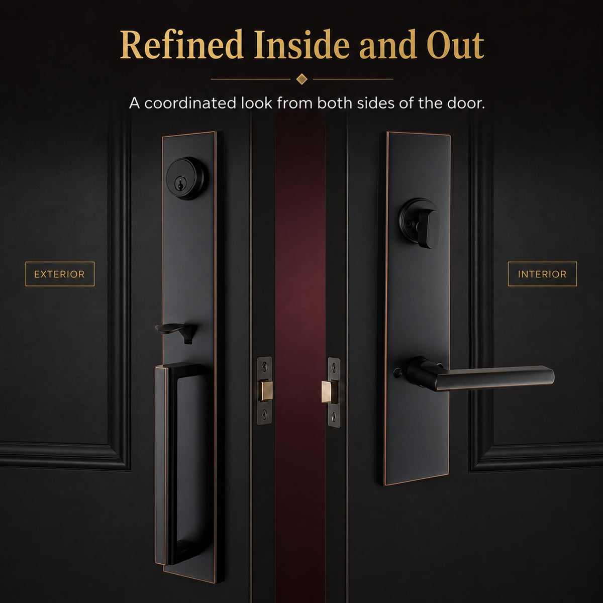 Aged Bronze Front Door Handle Set with Deadbolt (Aged Bronze)