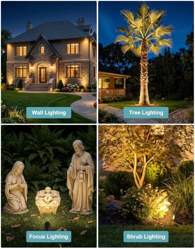 Large Brass Outdoor Landscape Spotlight with 5W 2700K MR16 Bulb