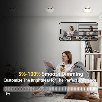 2 inch Deep Regressed 5CCT Anti Glare Gimbal LED Recessed