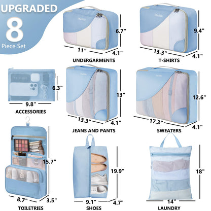 Packing Cubes for Travel (07 Light Blue)