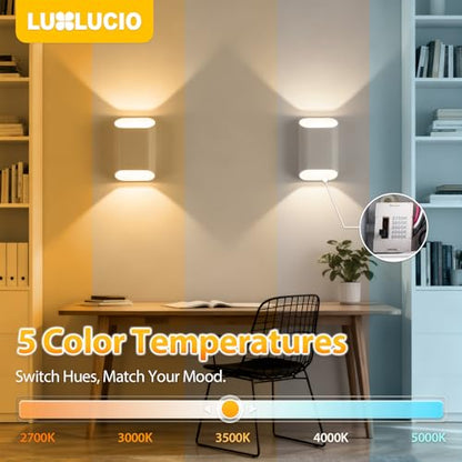 White Up & Down Indoor Outdoor LED Wall Sconce (White / 2 pack)