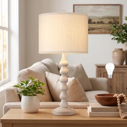 27" Farmhouse Modern Table Lamp for Living Room Bedroom