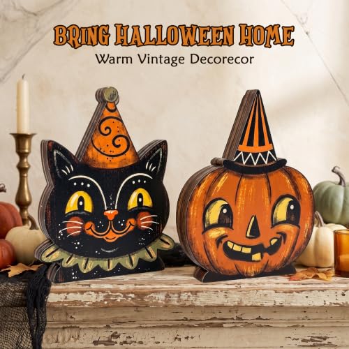 5PCS Wooden Halloween Decor Small Halloween