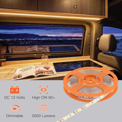 12V RV LED Strip Lights with 2 Set Transparent Connectors[16.5ft]