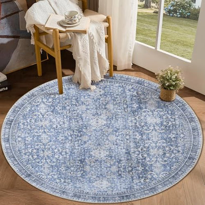 Round Rug 4ft (Blue / 4' (Round))