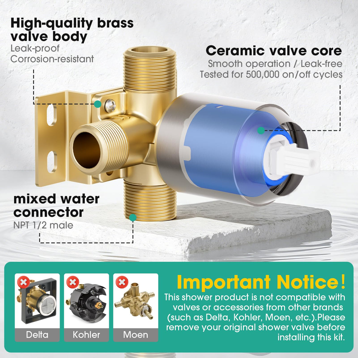 Shower Faucet Set Brushed Nickel (Brushed Nickel)