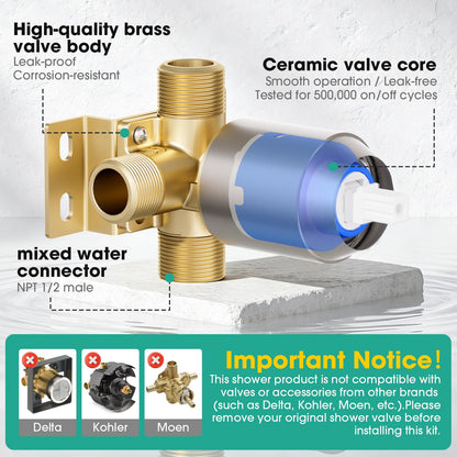 Shower Faucet Set Brushed Nickel (Brushed Nickel)
