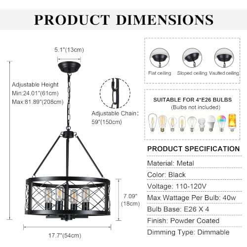 Black Farmhouse Chandelier