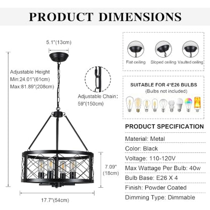 Black Farmhouse Chandelier