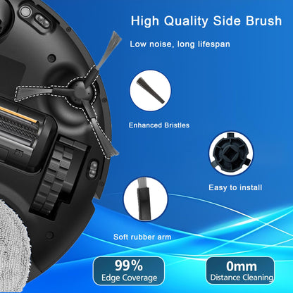8Pcs Side Brushes for Dreame L40s Ultra CE (Black / 8Pcs-X30)