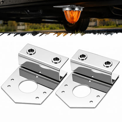 2Pcs Shield Style Watermelon Light Bracket Mount (Silver / Straight Down)