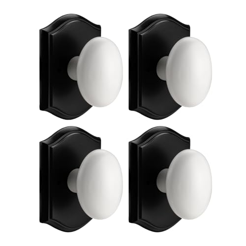 White Door Knobs Interior with Black Camelot Trim