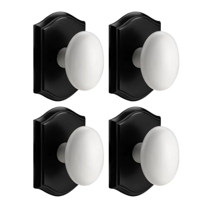 White Door Knobs Interior with Black Camelot Trim