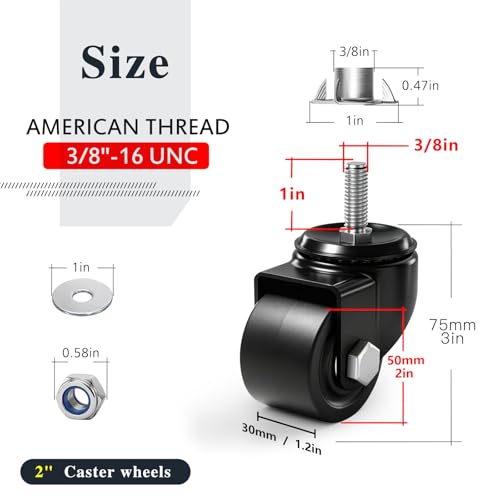 Threaded Stem Heavy Duty Casters Set of 4