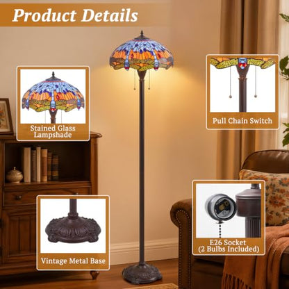 Tiffany Style Downward Floor Lamp