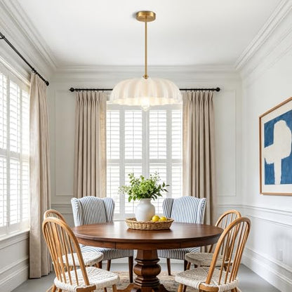 Flower Gold Chandelier (Milk White)