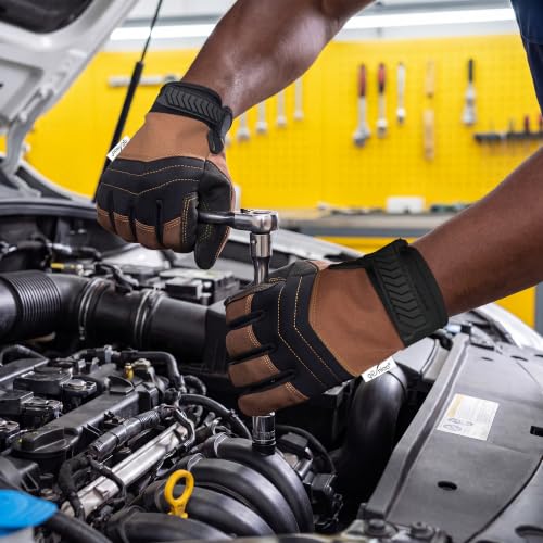 Work Gloves for Men Women Breathable Canvas Gardening Gloves for Yard Work Garage Mechanic Touchscreen Compatible