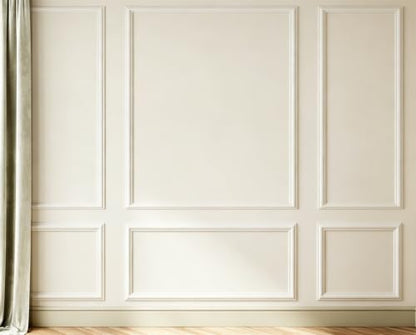 Pre Cut Wall Molding Set 3 pcs Accent Peel and Stick WallMolding Kit 3D Premade Accent Molding Wainscoting Panel Peel and Stick Wall Molding Kit White Frame Premade Moulding Panel