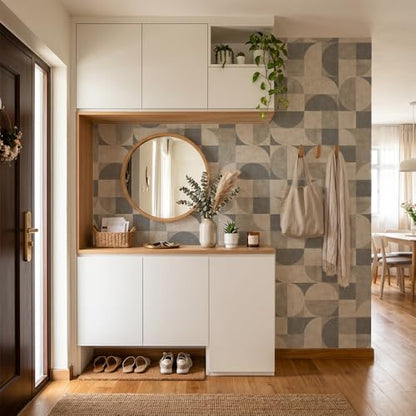 Peel and Stick Wallpaper (Beige04 / 17.7" x 236.2")