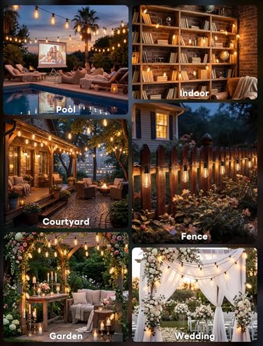 ST40 LED Outdoor String Lights with Shatterproof Vintage Edison Bulbs