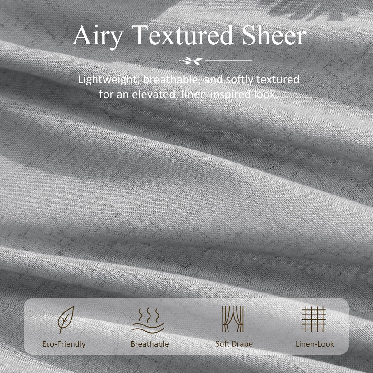 Grey Linen Curtains 120 Inches Long 2 Panels Drapes for Living Room (Grey / 50"W x 120"L (Pack of 2))