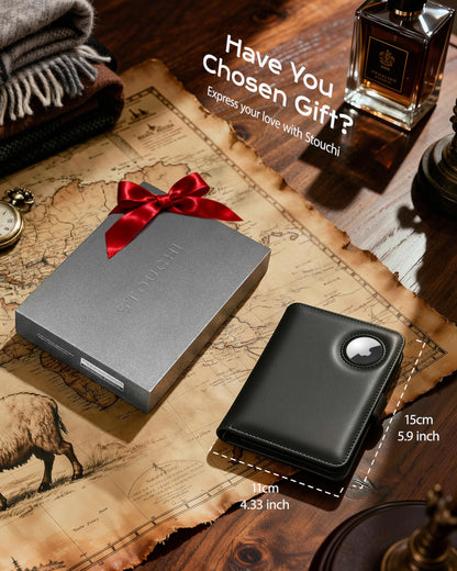 Passport Holder with AirTag (Black)