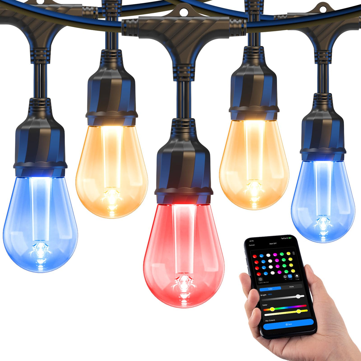 Smart Outdoor String Lights 49FT (49FT)