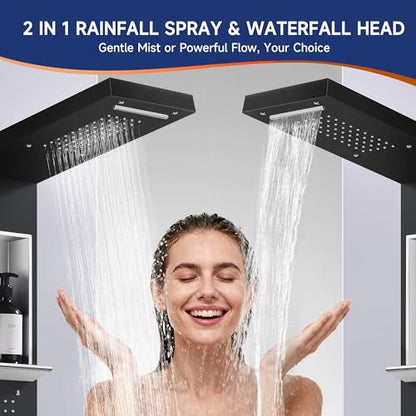 Shower Panel Tower System with Handheld Sprayer