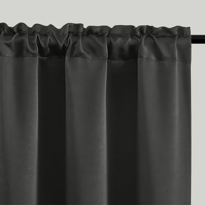 4 Panels Rod Pocket Blackout Window Curtains for Bedroom